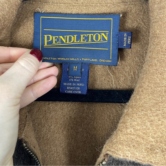 Pendleton Brown/Tan Reversible Wool Coat - Picture 3 of 5